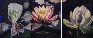 Water-lily-lotus-tryptych